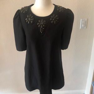 Karta black embellished sleeved top